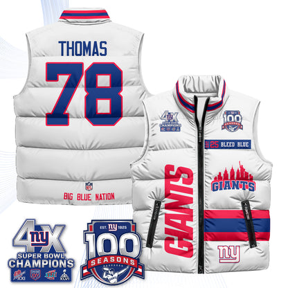 NYG 4X Champs S.Bowl Puffer Vest - Printed