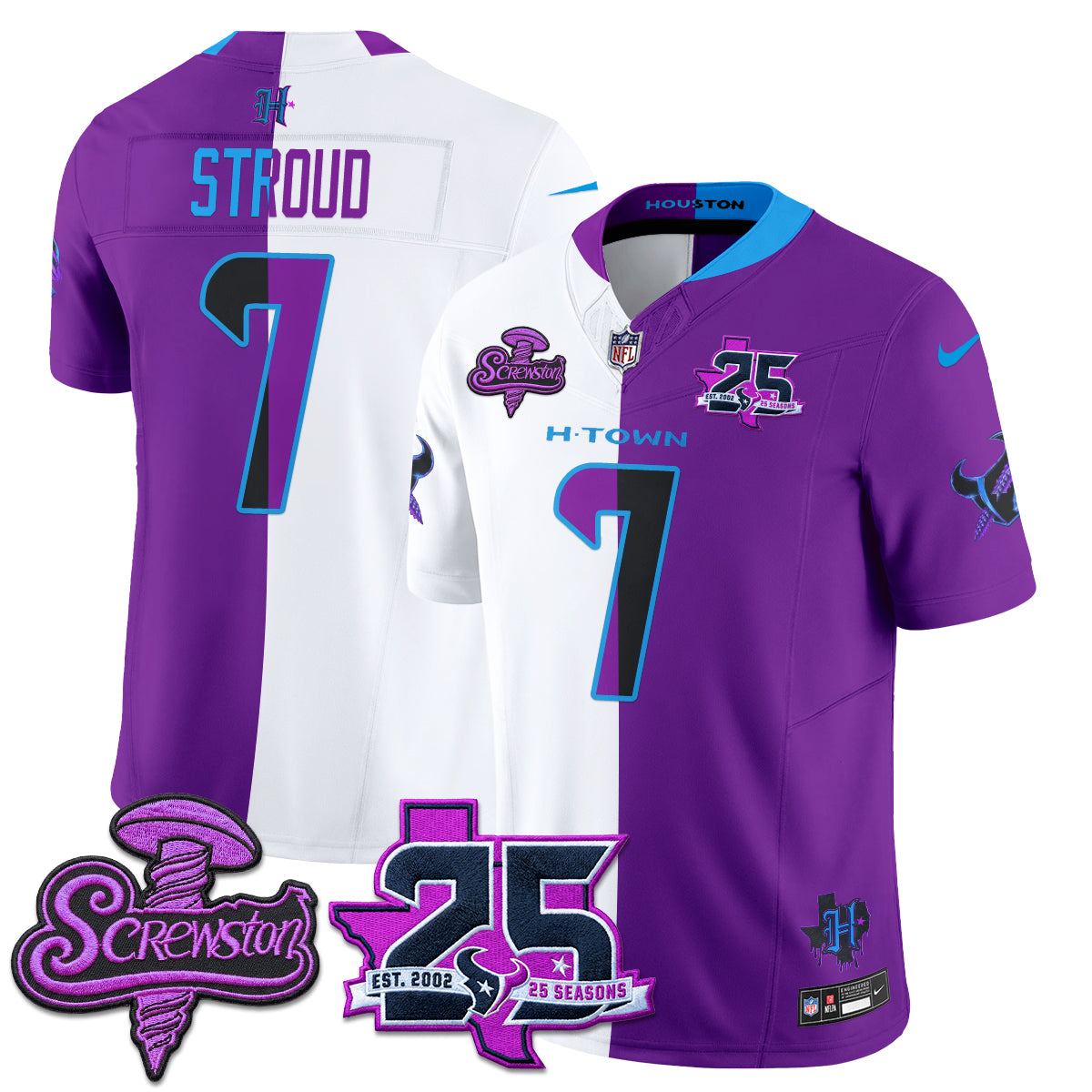 HOU DJ Screw Split Vapor Jersey - Stitched