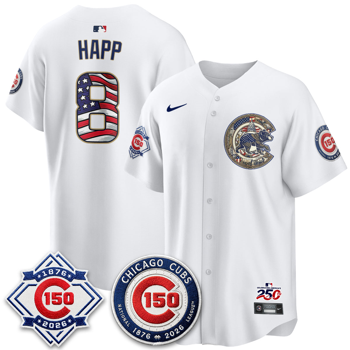 Chicago Cubs 2026 Independence Day USA Vapor Limited Jersey - Stitched