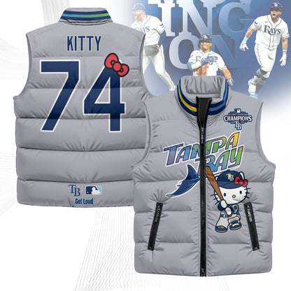 TB x Meow KT 2026 AL East Champs Puffer Vest - Printed