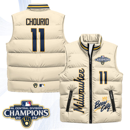 Milwaukee Brewers "Brew City" Puffer Vest V2 - Printed