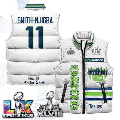 SEA "Go Hawks" Edition Puffer Vest - Printed