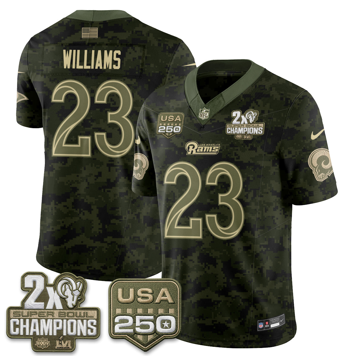 LAR 2026 Salute To Service Vapor Jersey - All Stitched