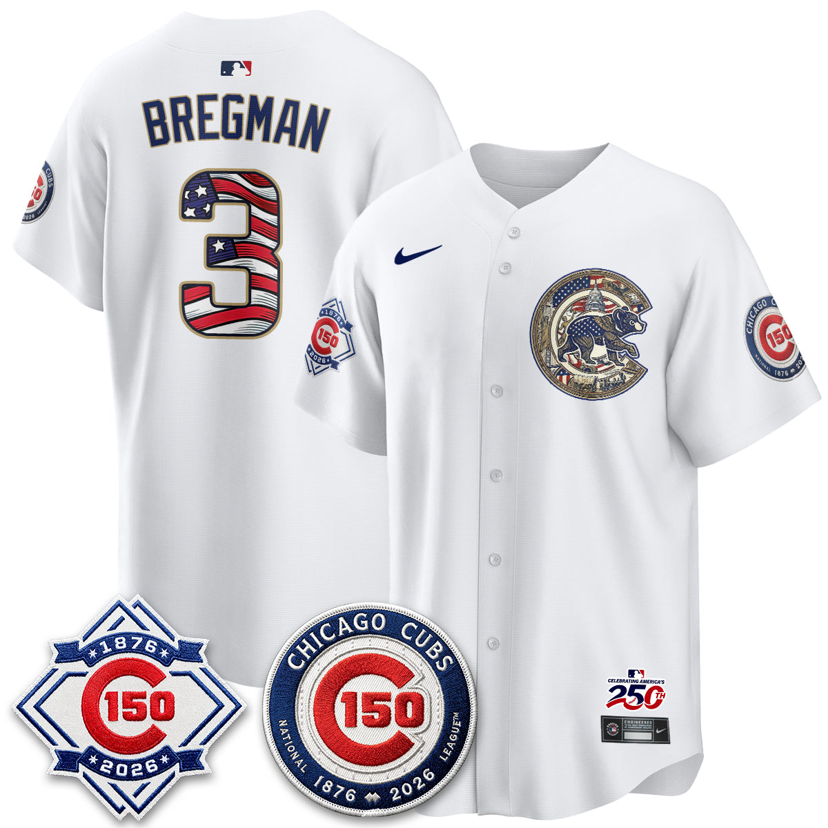 Chicago Cubs 2026 Independence Day USA Vapor Limited Jersey - Stitched