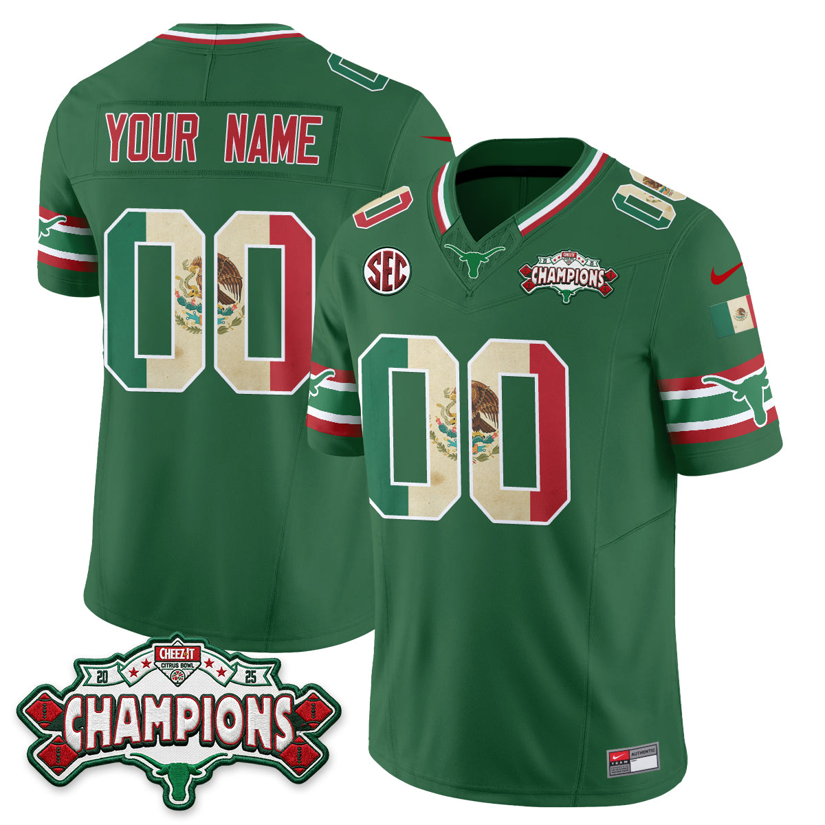 TEX Mexico Edition Vapor Custom Jersey - Stitched