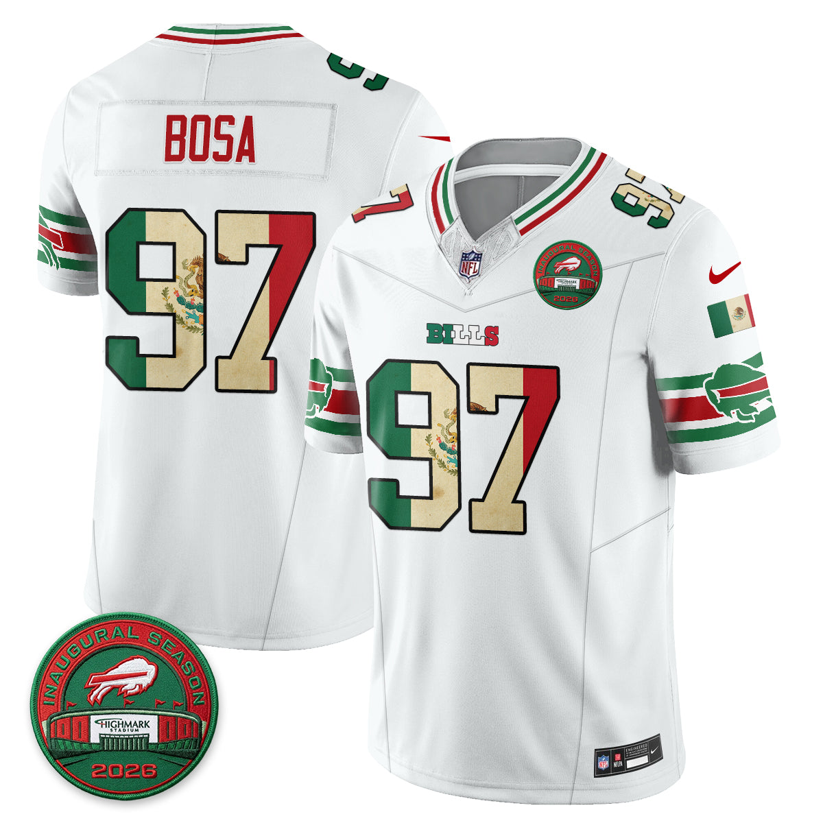 Buffalo Bills Mexico Edition Vapor Jersey - Stitched