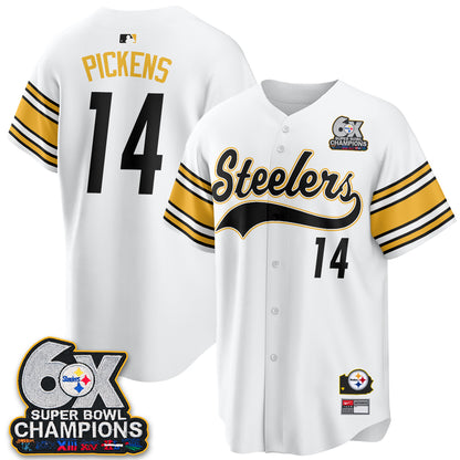 Pittsburgh Steelers 6X Champs Throwback Baseball Vapor Jersey - Stitched