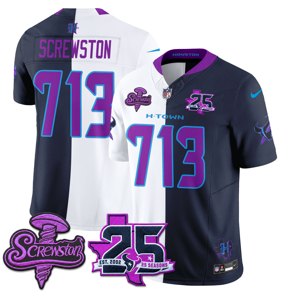 HOU DJ Screw Split Vapor Jersey - Stitched