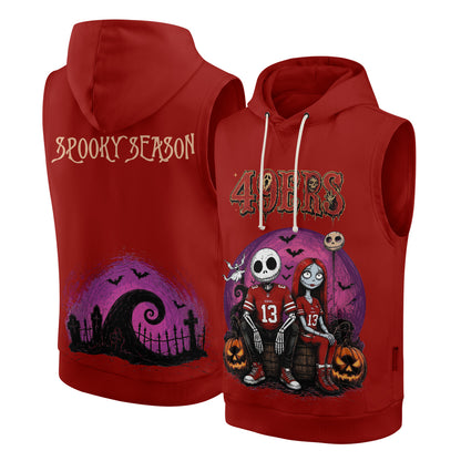 SF x Skeleton Gentleman & Rag Doll Bride Edition Sleeveless Hoodie Tank Top - Printed