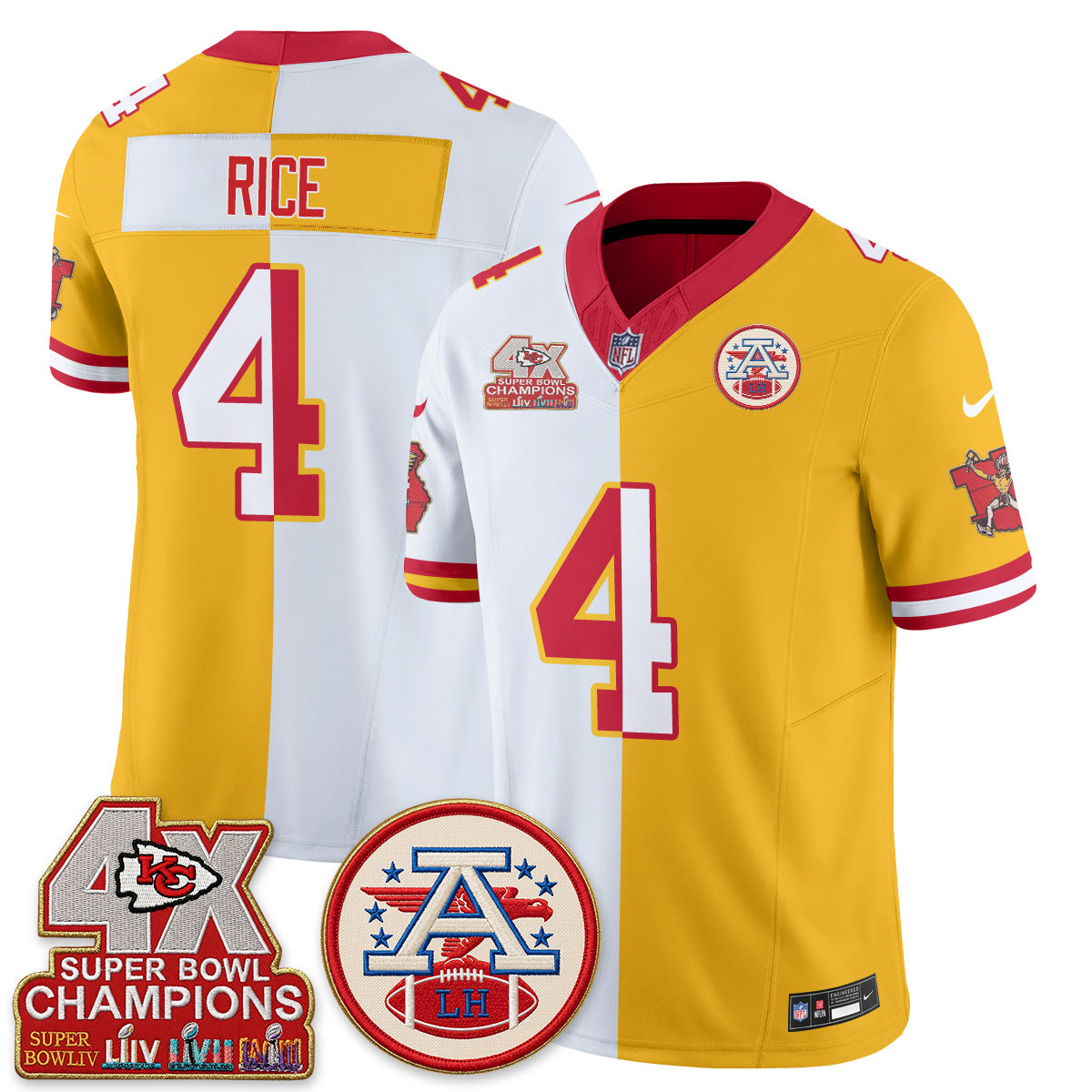 KC Throwback Split Vapor Jersey - Stitched