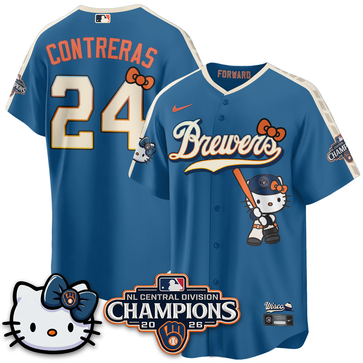 MIL NL Central Champs x Meow KT Vapor Pink Jersey - Stitched