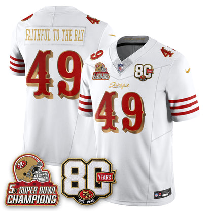 SF 80 Years & 5X Champs Rivalries Vapor Jersey - Stitched