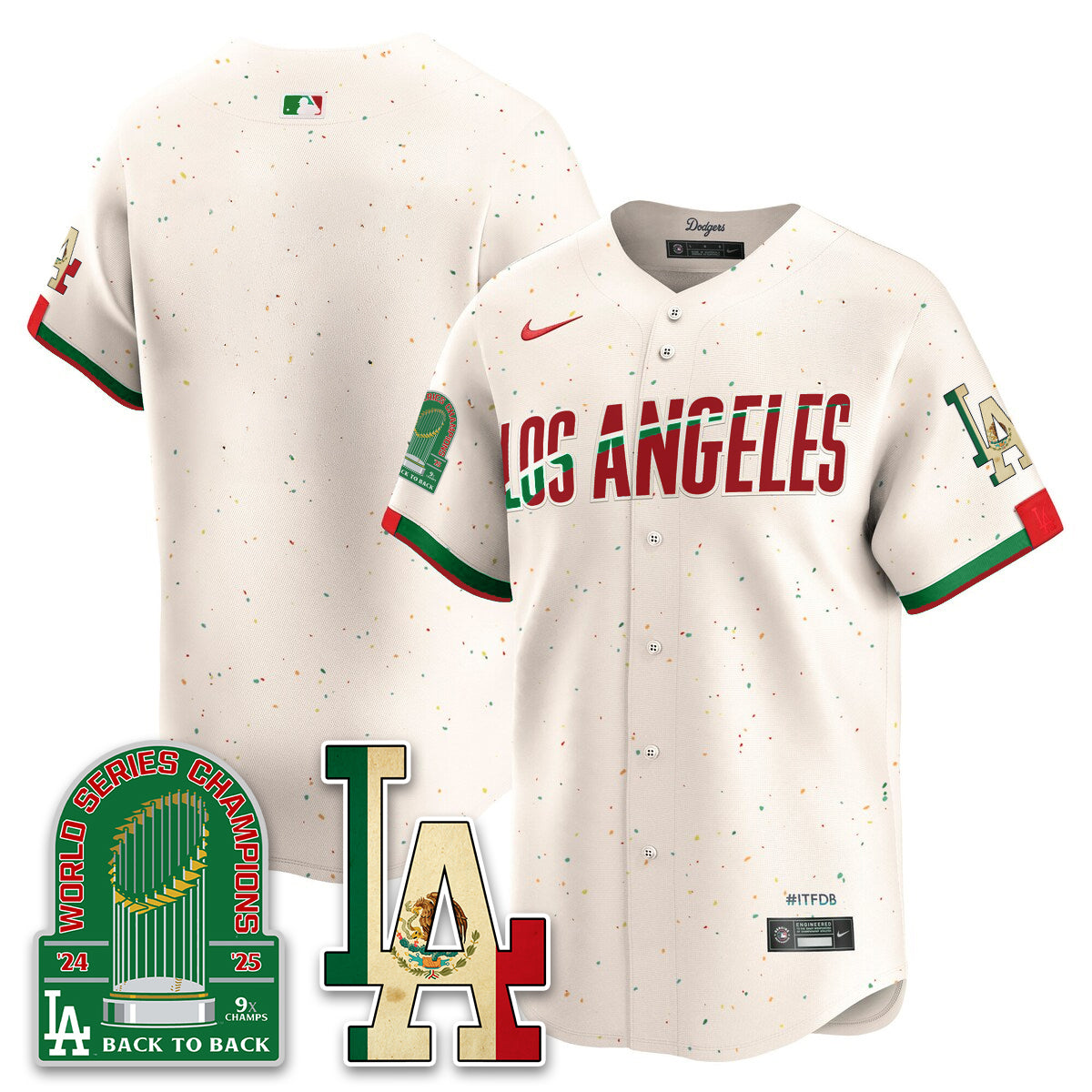 Los Angeles Dodgers Mexico Style Vapor Jersey- Stitched