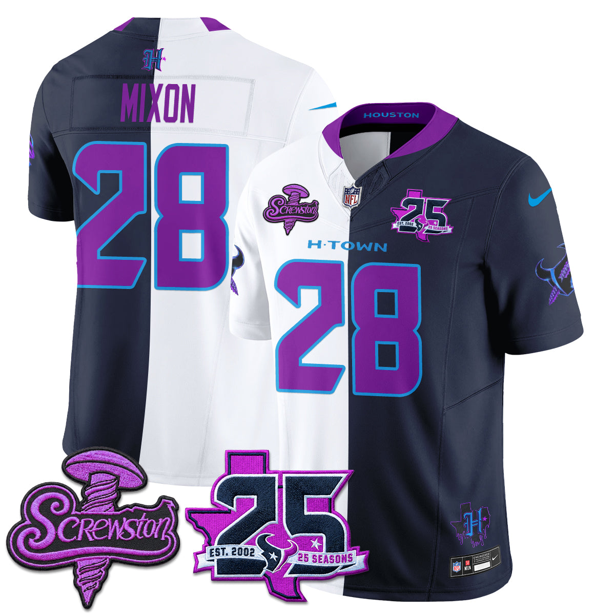 HOU DJ Screw Split Vapor Jersey - Stitched