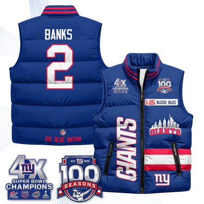NYG 4X Champs S.Bowl Puffer Vest - Printed