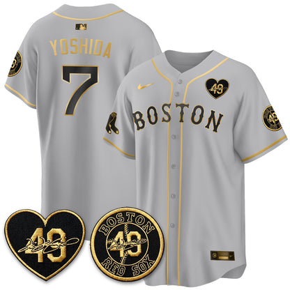 BOS Tim Wakefield Memorial Patch Vaper Premier Limited Gold Edition Jersey - Stitched