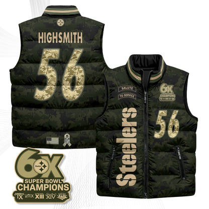 Pittsburgh Steelers 2026 Salute to Service Puffer Vest - Printed