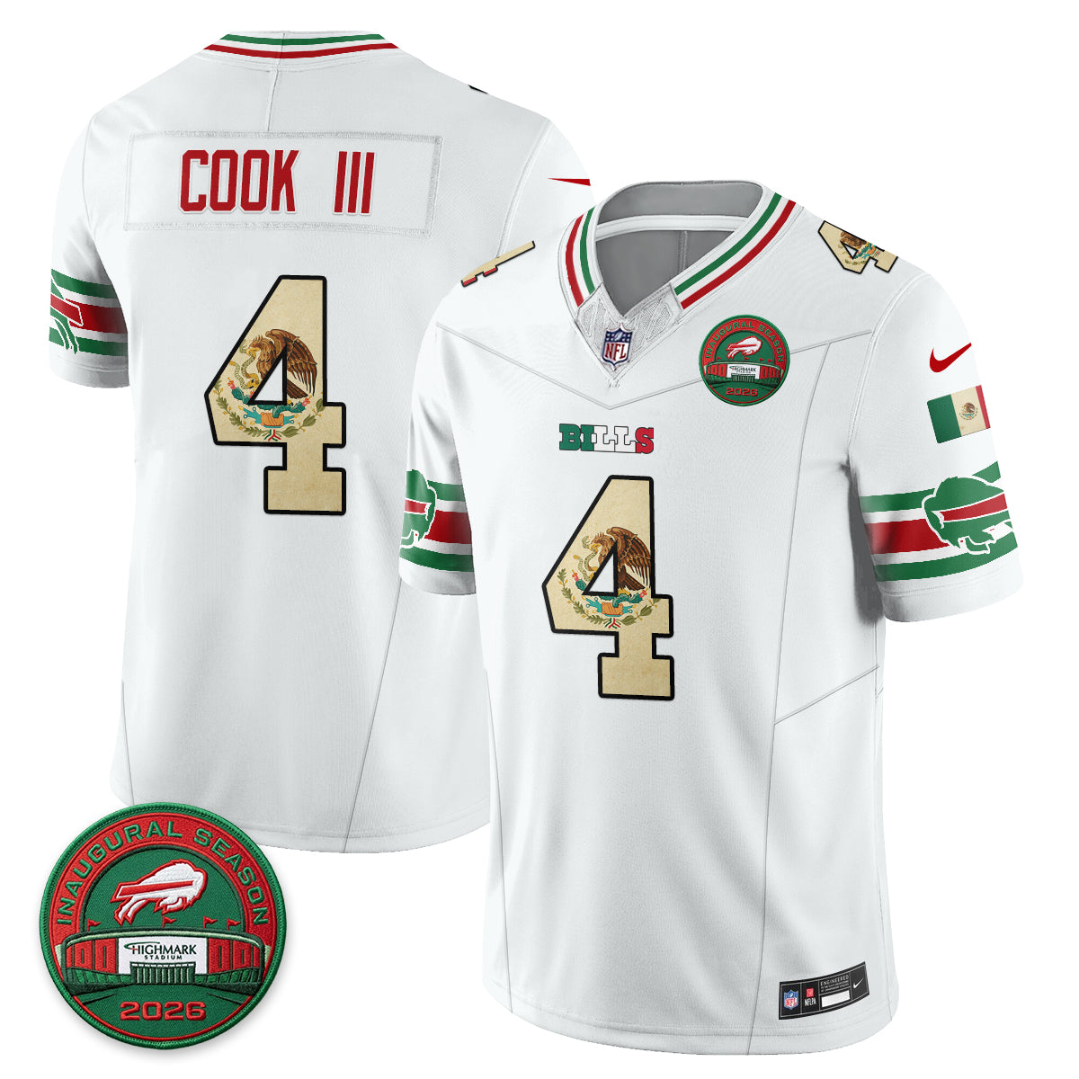 Buffalo Bills Mexico Edition Vapor Jersey - Stitched