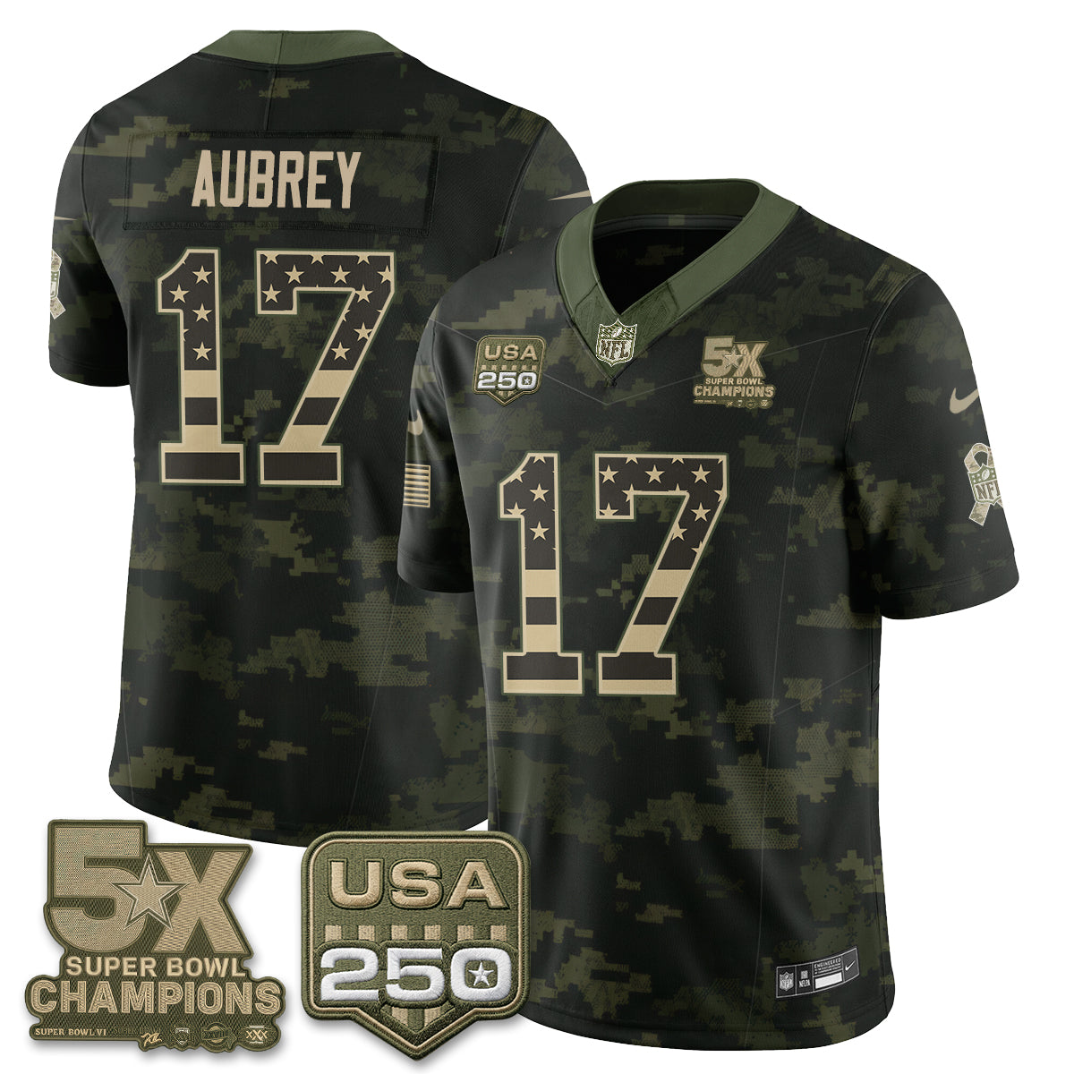 DAL 2026 Salute to Service Edition Vapor Jersey V2- Stitched