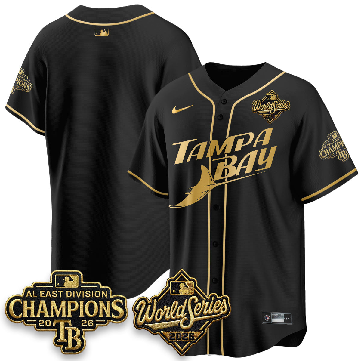 TB 2026 AL Champions Black Gold Edition Vapor Jersey - Stitched (V3)