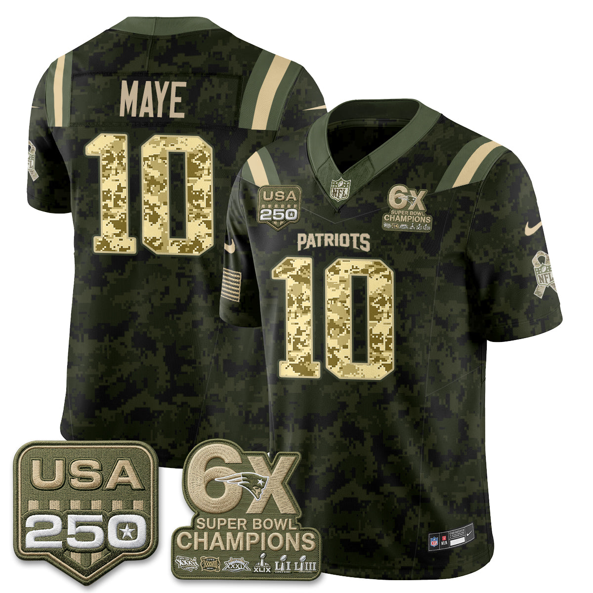 New England Patriots 2026 Salute to Service Edition Vapor Jersey - Stitched