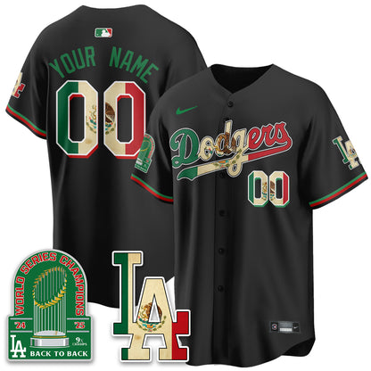 Los Angeles Dodgers Mexico Style Vapor Custom Jersey - Stitched