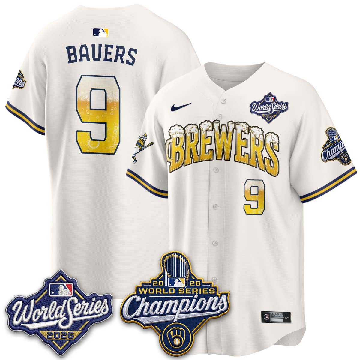 MIL "Pitcher & Pint" 2026 WS Champions Vapor Jersey - Stitched (#32 Tiktok)