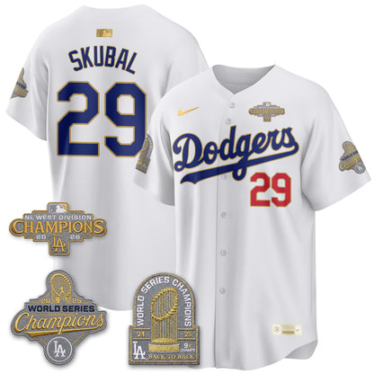 Los Angeles Dodgers 2026 NL West Champs Black Gold Vapor Jersey- Stitched