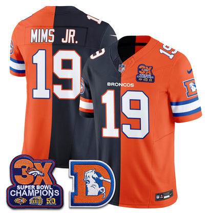Denver Broncos Throwback Split Vapor Jersey - Stitched