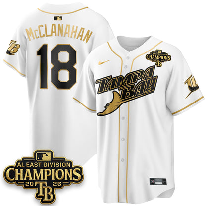 TB 2026 AL East Champs Gold Edition Vapor Jersey - Stitched