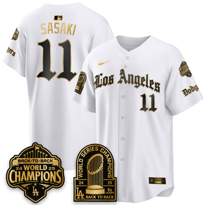 LAD WS Champions Back 2 Back Patch Vapor Premier Limited Gothic Gold Edition Jersey - All Stitched