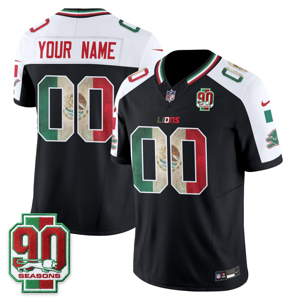 DET Mexico Edition Vapor Custom Jersey - Stitched