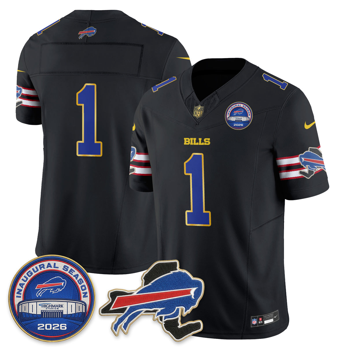 BUF 2026 Royal Gold Trim Edition Vapor Jersey - Stitched