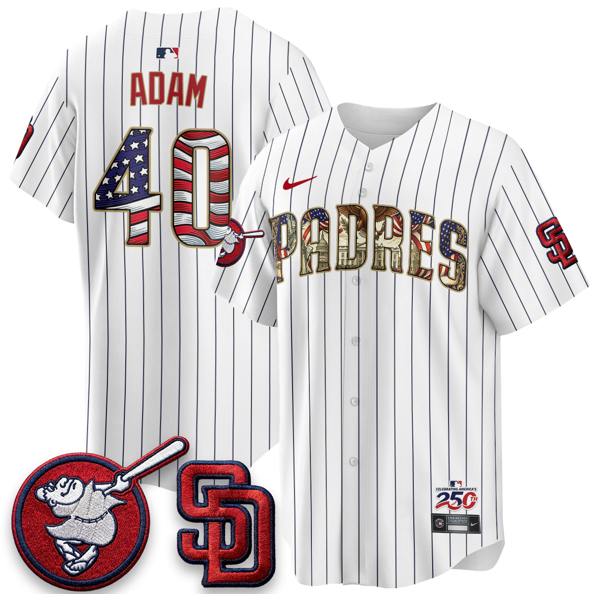 San Diego Padres 2026 Independence Day USA Vapor Limited Jersey - Stitched