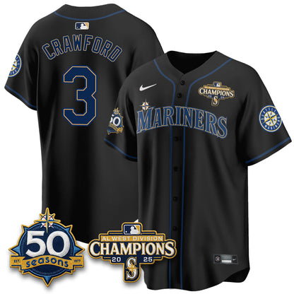 SEA 50th Anniversary Black Out Style Vapor Premier Limited Jersey - All Stitched