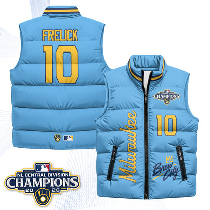 Milwaukee Brewers "Brew City" Puffer Vest V2 - Printed