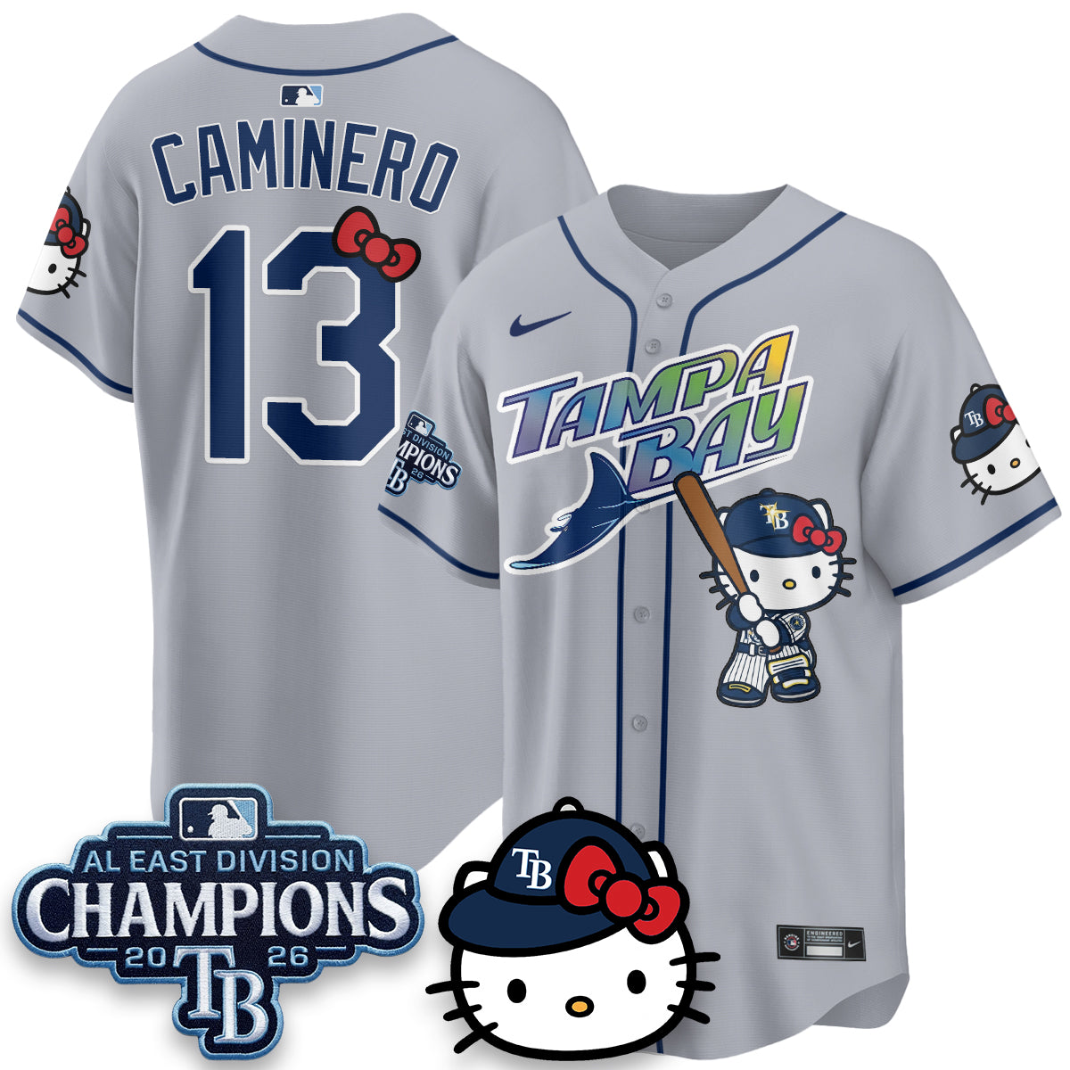 TB x Meow KT 2026 AL East Champs Vapor Jersey - Stitched