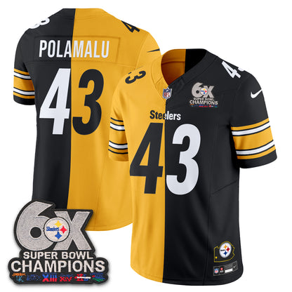 Pittsburgh Steelers 6x SBowl Split Edition Vapor Jersey - Stitched