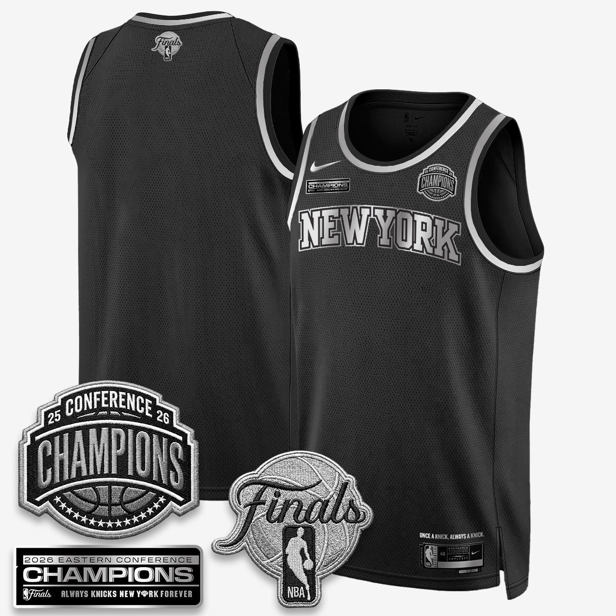 NYK 2026 NBA Eastern Conference Champions White Gold Edition Jersey - Stitched