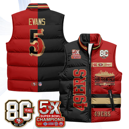 SF Faithful to The Bay Puffer Vest - Printed
