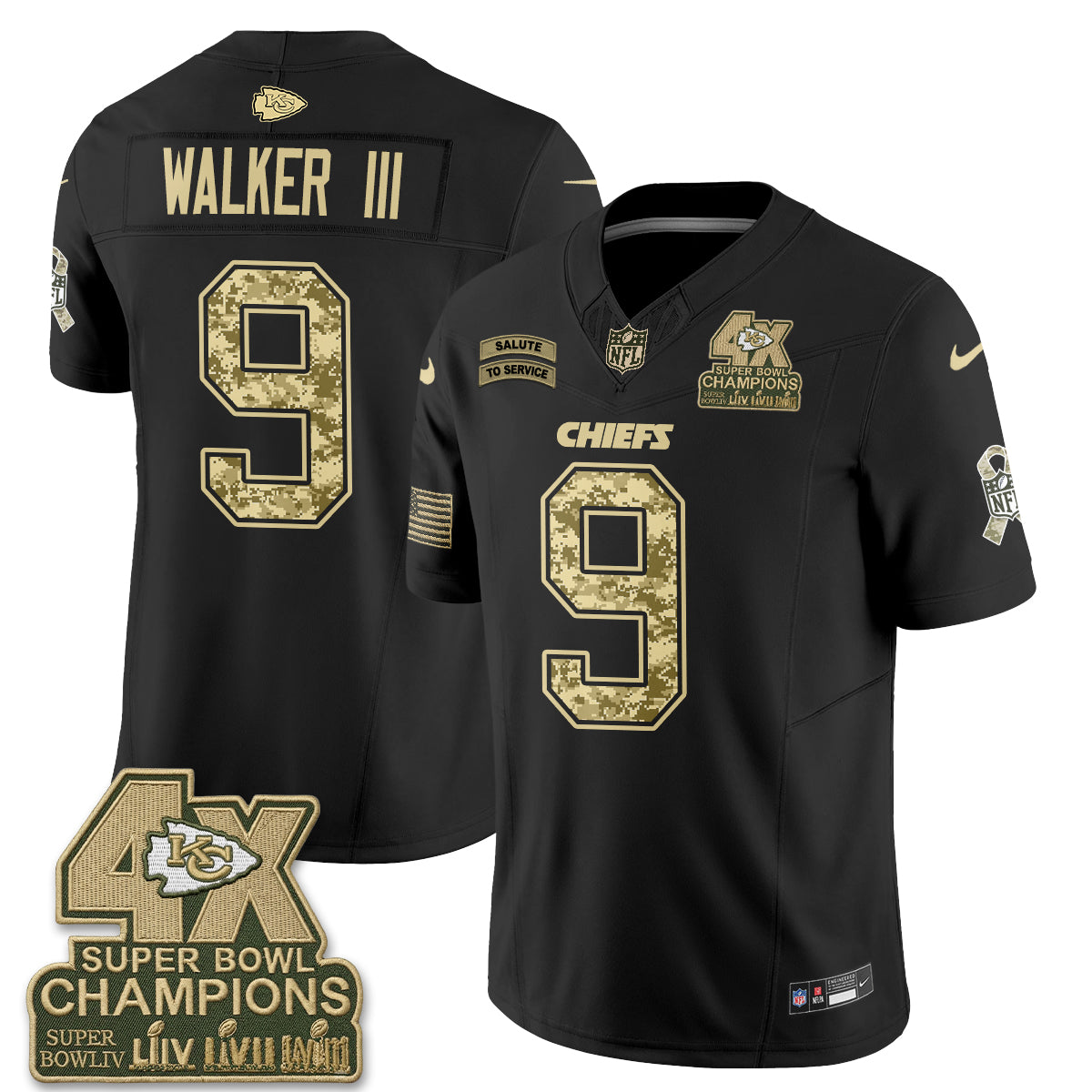 Kansas City Chiefs 2026 Salute to Service Vapor Jersey V2- Stitched