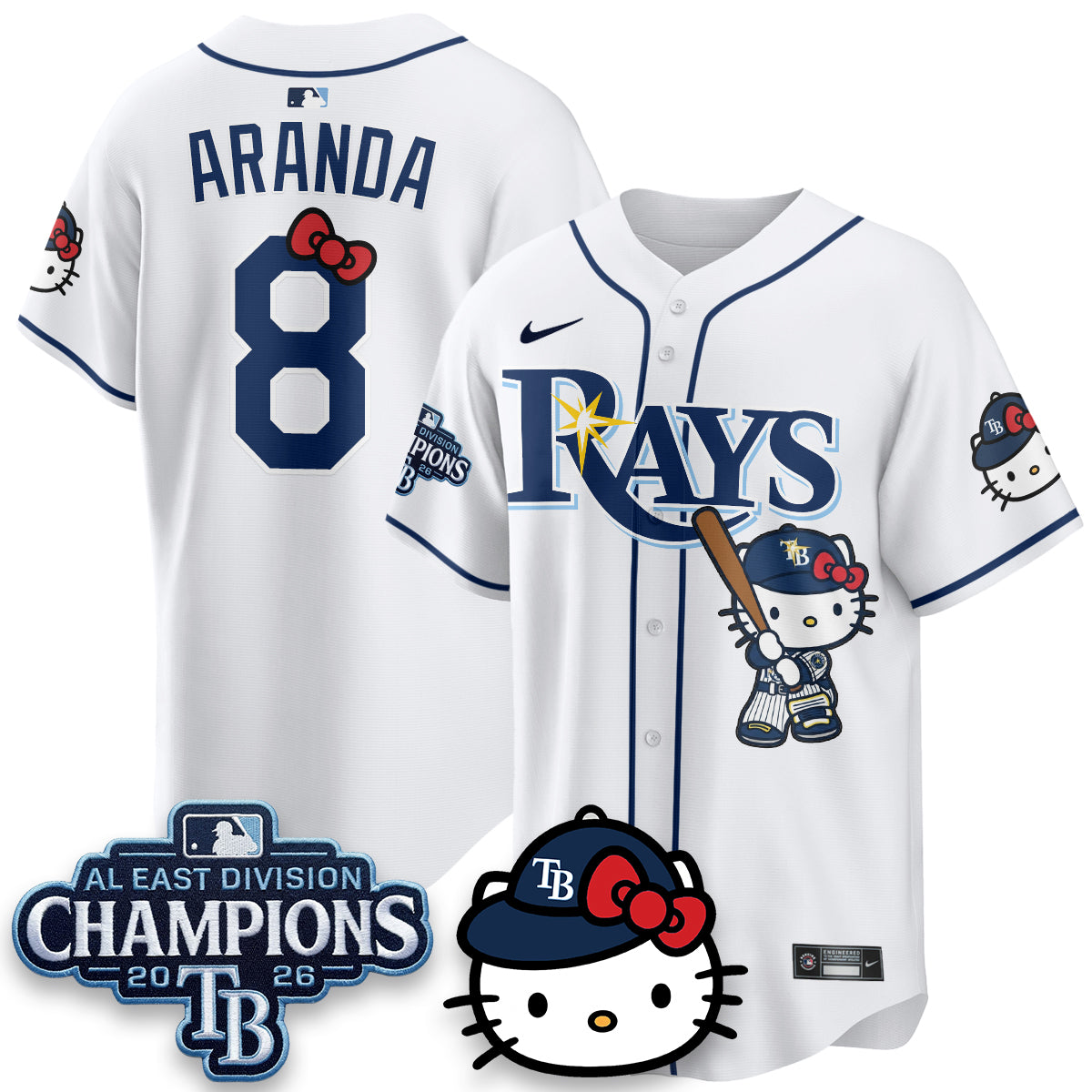 TB x Meow KT 2026 AL East Champs Vapor Jersey - Stitched