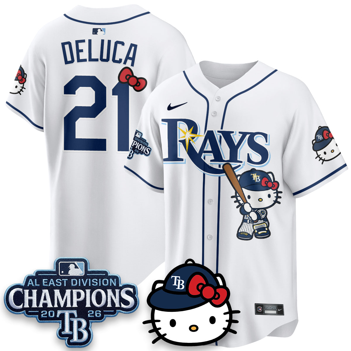 TB x Meow KT 2026 AL East Champs Vapor Jersey - Stitched