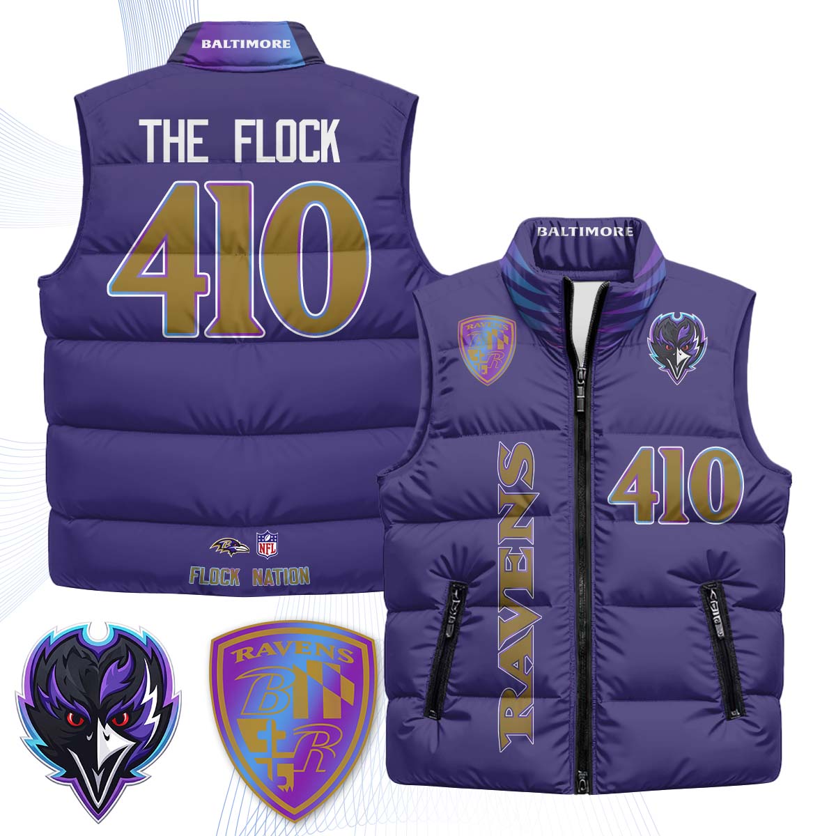 BAL "The Flock" Puffer Vest - Printed (V2)