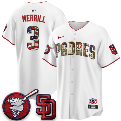 San Diego Padres 2026 Independence Day USA Vapor Limited Jersey - Stitched