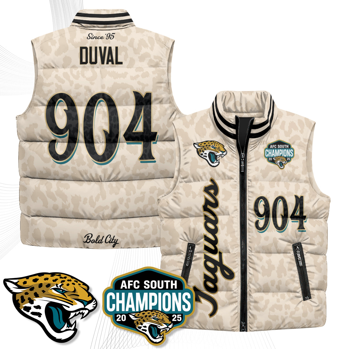 Jacksonville Jaguars 2026 Rivalries Puffer Vest - Printed