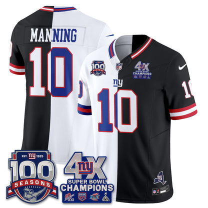 New York Giants 4X SBowl Split Edition Vapor Jersey - Stitched