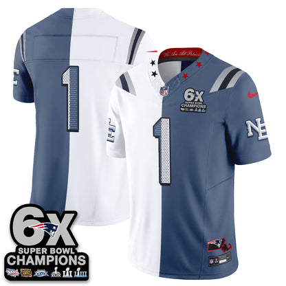 NE 6X Champs Rivalries Split Edition Vapor Jersey - Stitched (V2)
