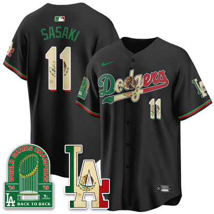 Los Angeles Dodgers Mexico Style Vapor Jersey- Stitched
