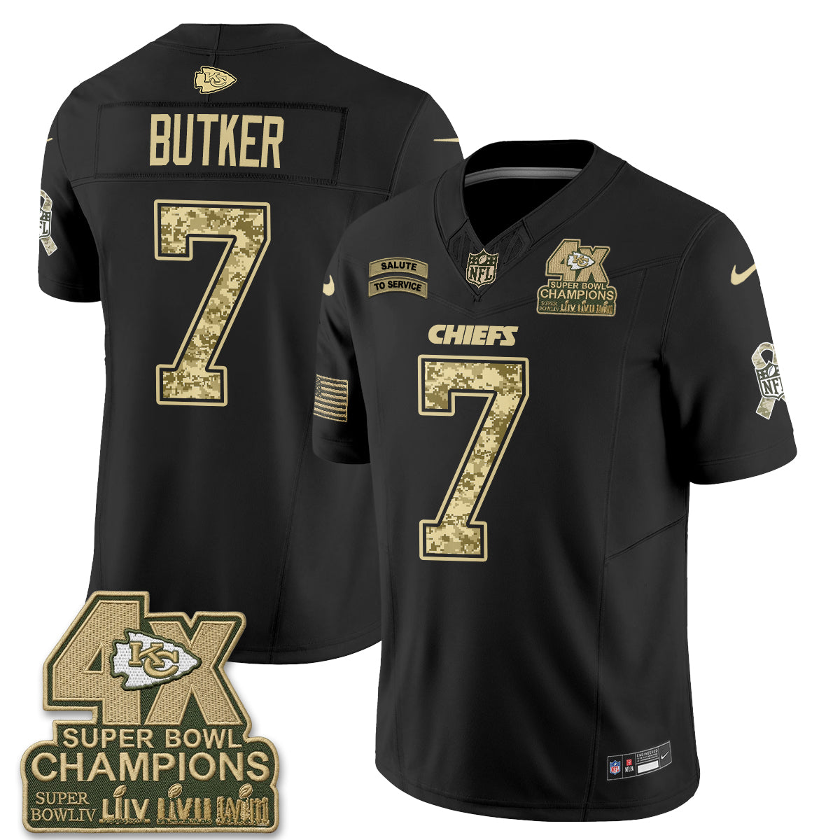 Kansas City Chiefs 2026 Salute to Service Vapor Jersey V2- Stitched